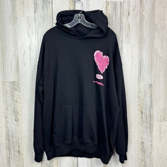 Aelfric Eden No Fear Hoodie Black Sweatshirt medium Graphics Details Oversize - Picture 2 of 12